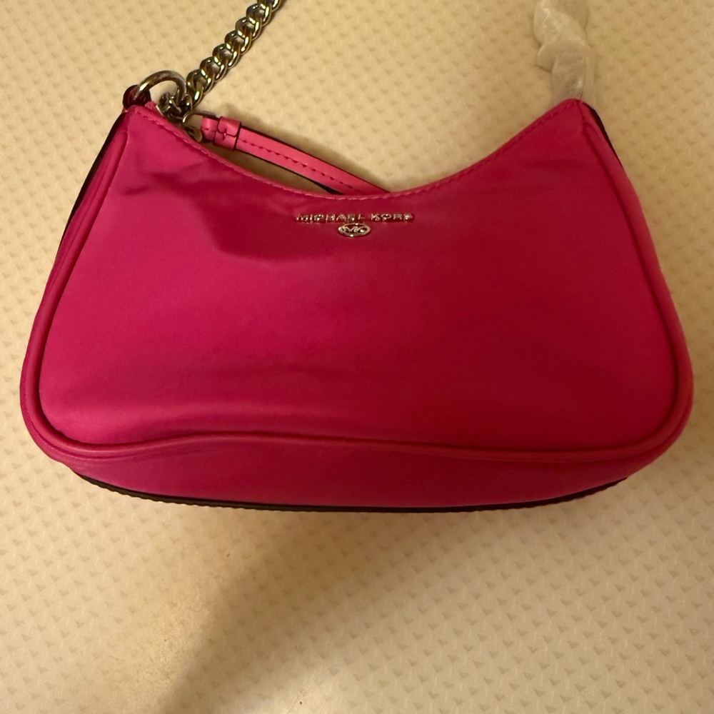 Michael Kors brand new Small Jet Set Nylon Mini Handbag in bright pink. - Picture 5 of 6